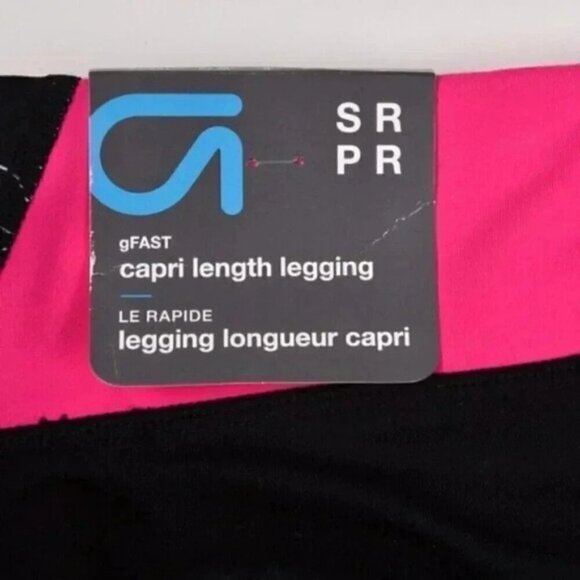 NWT Gap Fit Mid Rise Black Pink Floral Capri Legging Workout Size Small - Picture 7 of 7